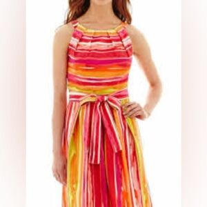 R&K Originals Multicolor Striped Sundress NWT Size 14